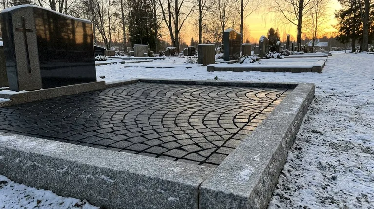 Гранитная брусчатка на могильном участке, образец ПМ005 в Магнитогорске