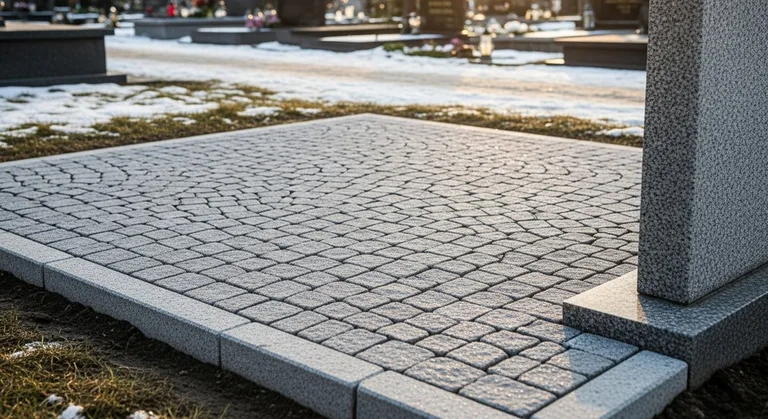 Брусчатка с гранитным цоколем по периметру, образец ПМ013 в Магнитогорске