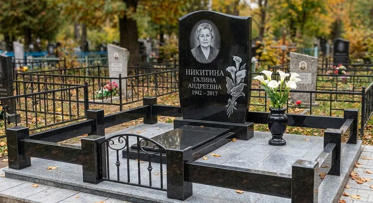 Памятник с гравировкой калл — выполненная работа «Никитина» в Магнитогорске