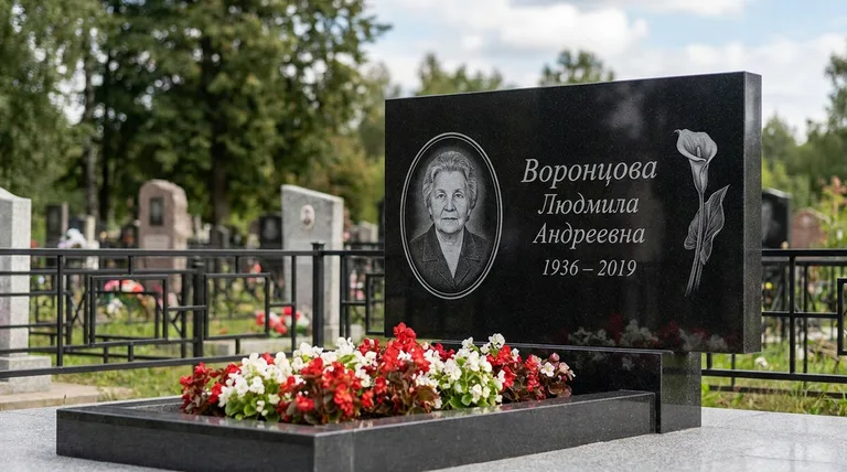 Памятник с гравировкой калл — выполненная работа «Воронцова» в Магнитогорске