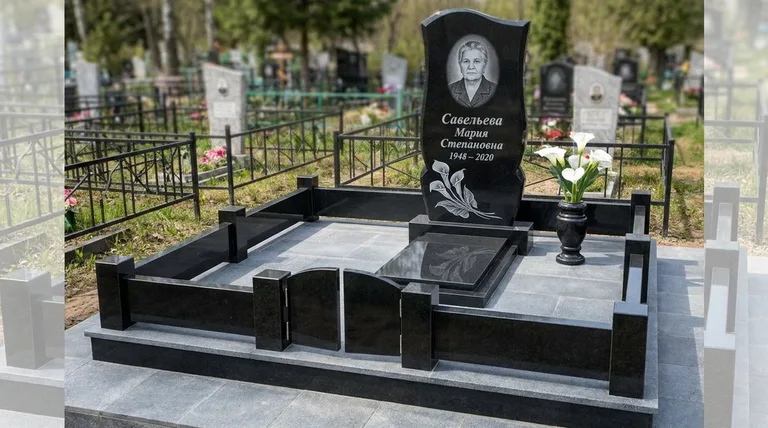 Памятник с гравировкой калл — выполненная работа «Савельева» в Магнитогорске