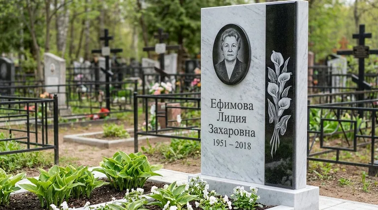 Памятник с гравировкой калл — выполненная работа «Ефимова» в Магнитогорске
