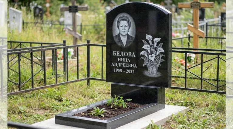Памятник с гравировкой калл — выполненная работа «Белова» в Магнитогорске