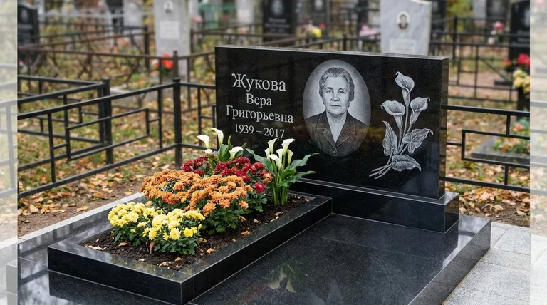 Памятник с гравировкой калл — выполненная работа «Жукова» в Магнитогорске