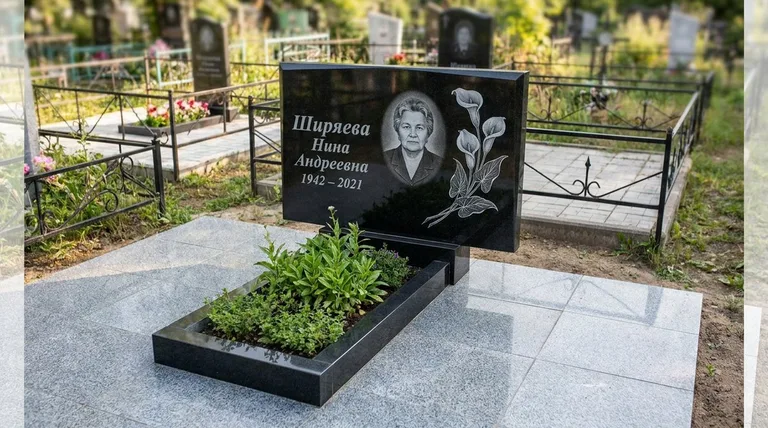 Памятник с гравировкой калл — выполненная работа «Ширяева» в Магнитогорске