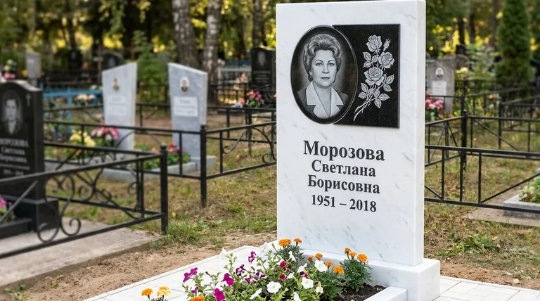 Памятник с гравировкой роз — выполненная работа «Морозова» в Магнитогорске