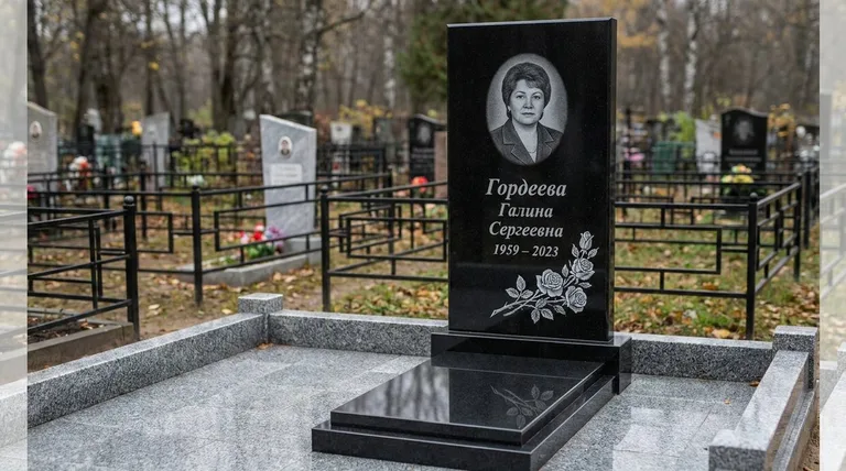 Памятник с гравировкой роз — выполненная работа «Гордеева» в Магнитогорске