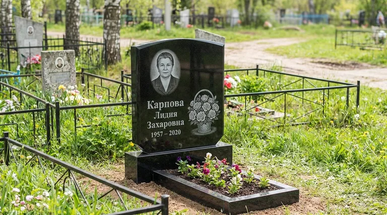 Памятник с гравировкой роз — выполненная работа «Карпова» в Магнитогорске