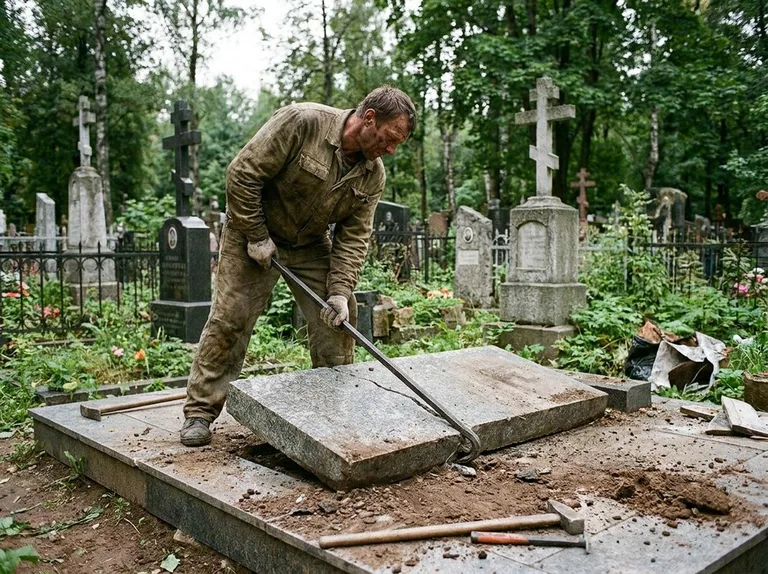 Демонтаж гранитной плитки и мощения участка в Магнитогорске
