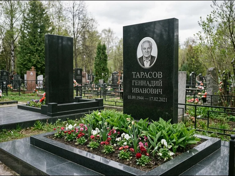 Керамический портрет на габбро-диабазе в Магнитогорске