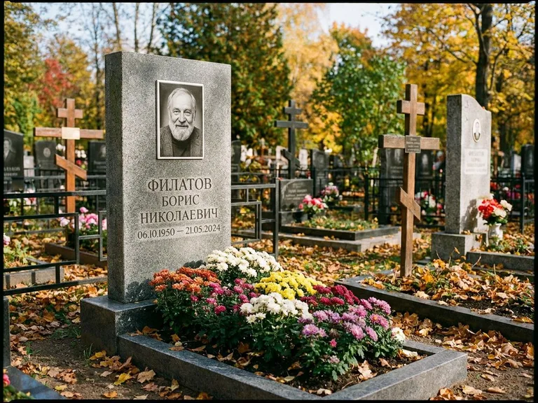 Керамический портрет с цветником в Магнитогорске
