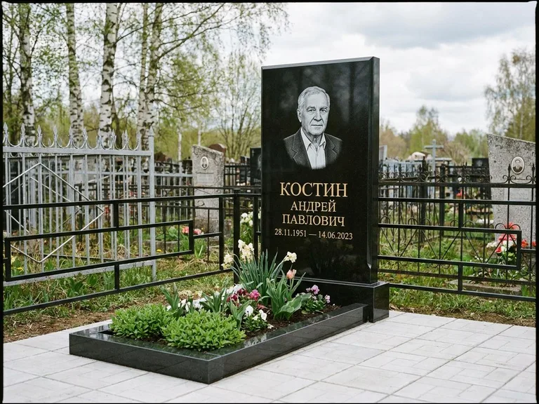 Гравировка портрета на чёрном граните — выполненная работа 15 в Магнитогорске