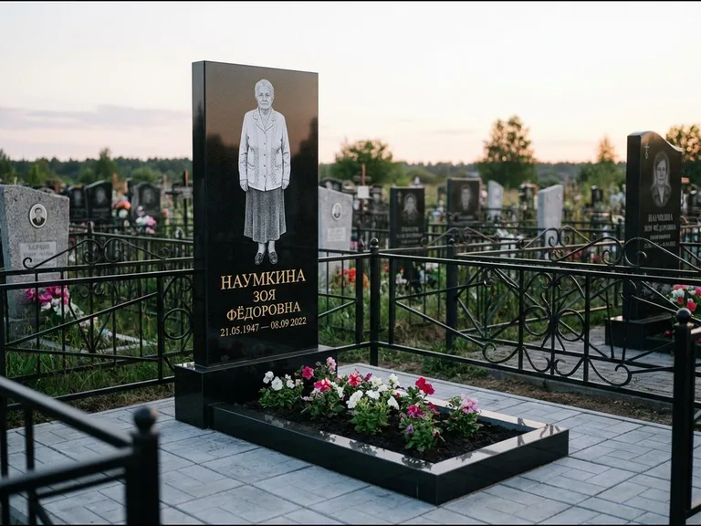 Гравировка портрета на чёрном граните — выполненная работа 18 в Магнитогорске