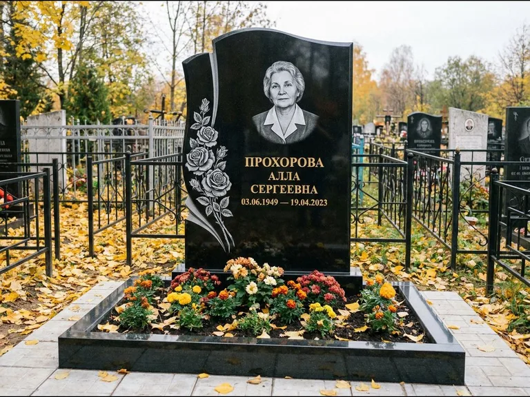 Гравировка портрета на чёрном граните — выполненная работа 20 в Магнитогорске