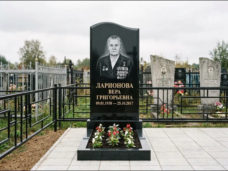 Гравировка портрета на чёрном граните — выполненная работа 28 в Магнитогорске