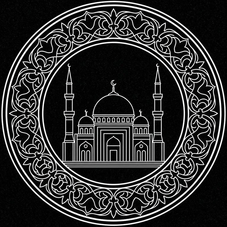 Эскиз: В медальоне — круглый медальон с восточным кантом в Магнитогорске