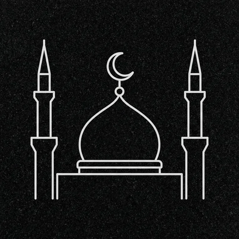 Эскиз: Классический силуэт — купол и два минарета, строгие линии в Магнитогорске