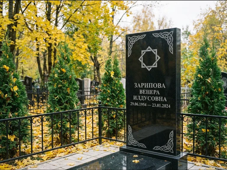 Мусульманский памятник — руб аль-хизб с восточной плетёнкой, работа «Зарипова» в Магнитогорске