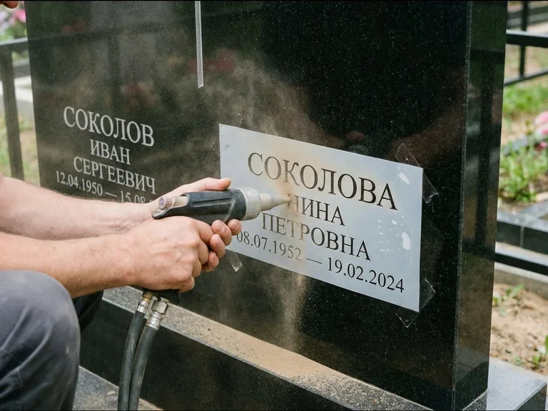 Догравировка ФИО и дат — гравировка с выездом на кладбище в Магнитогорске