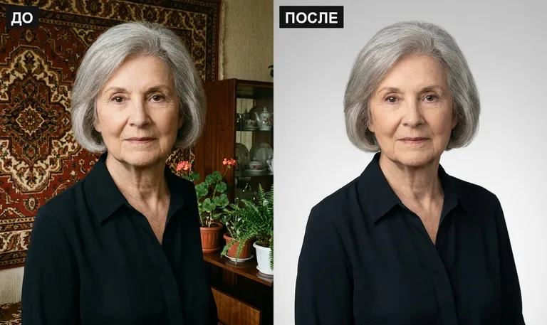 Ретушь фото на памятник — замена фона: до и после в Магнитогорске