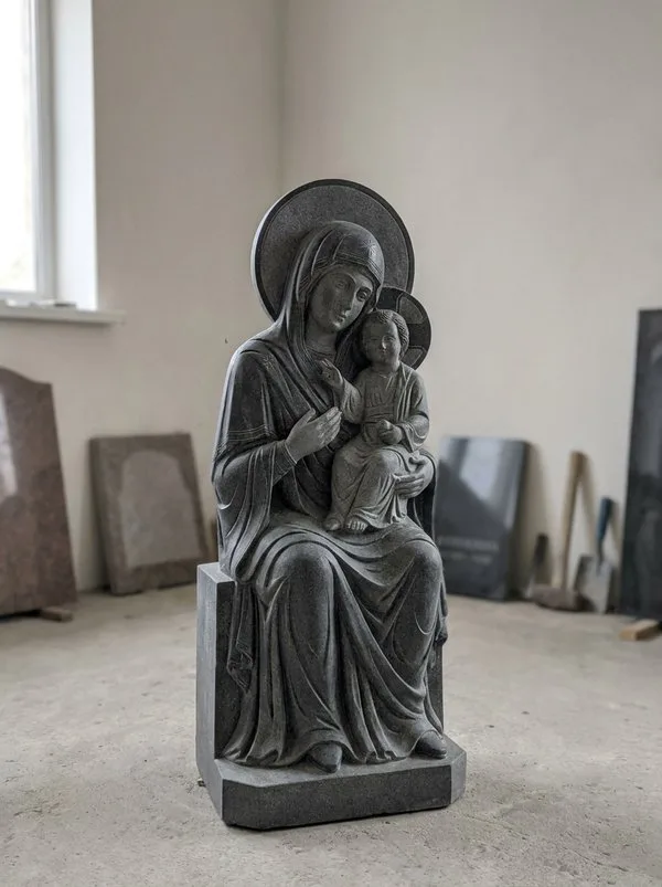 Богородица «Умиление» — скульптура на памятник, гранит, высота 70 см