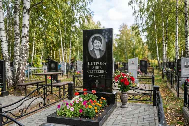 Установка гранитного памятника на могилу в Магнитогорске