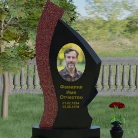Комбинированный светский памятник вертикального типа - П002