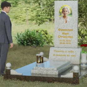 Вертикальный комбинированный светский памятник - П069