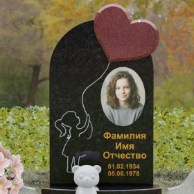 Гранитный вертикальный памятник на одного - П141