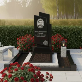 Светский вертикальный гранитный памятник - ПН116