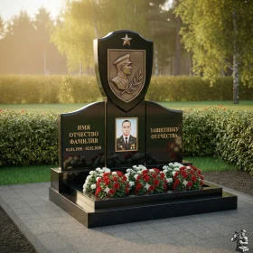 Элитный гранитный вертикальный памятник светский - ПН179