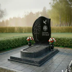 Элитный вертикальный гранитный памятник ПН227