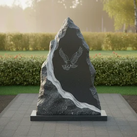 Светский гранитный памятник вертикальный с комплексом - ПН501