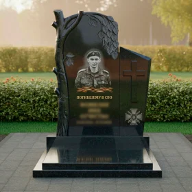 Православный вертикальный памятник с комплексом - ПН515