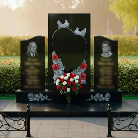Гранитный светский памятник на двоих - ПН642