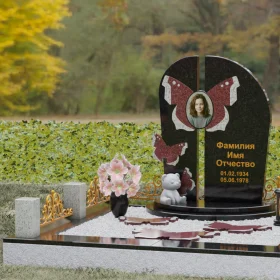 Светский гранитный вертикальный памятник - П238