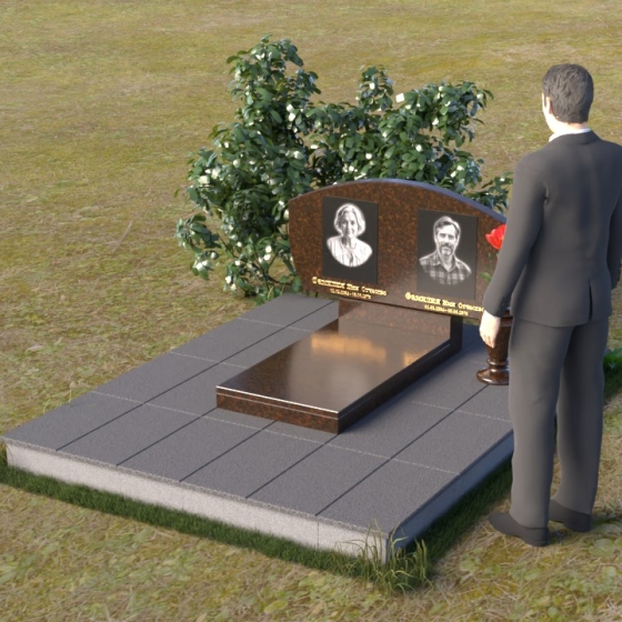 Фигурный памятник с мягким скругленным абрисом