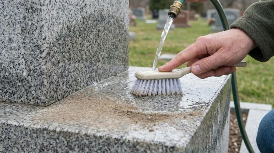 ochistka-pamyatnika-schetkoy