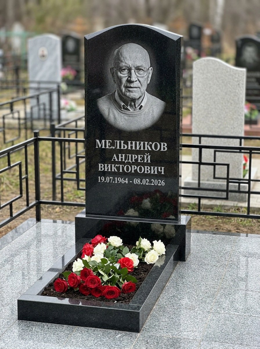 Портрет на памятнике в Магнитогорске — Мелкое лицо с общего фото — портрет под гравировку