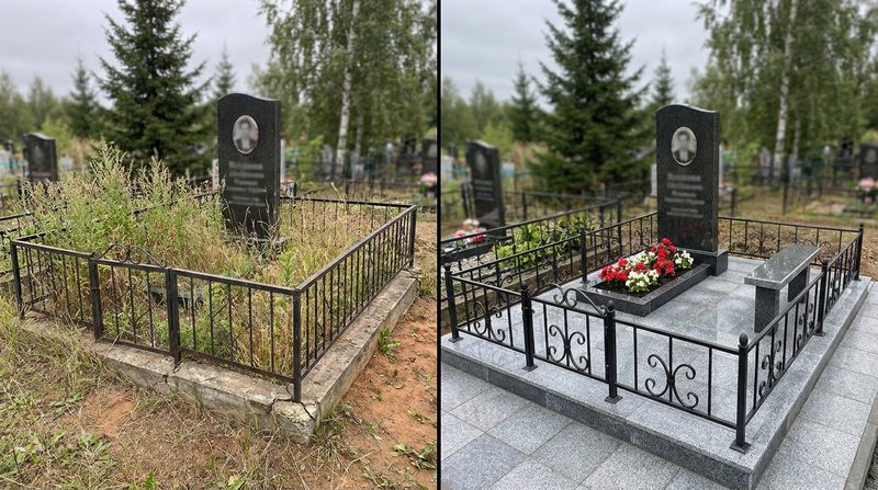 Благоустройство могилы в Магнитогорске — пример 1